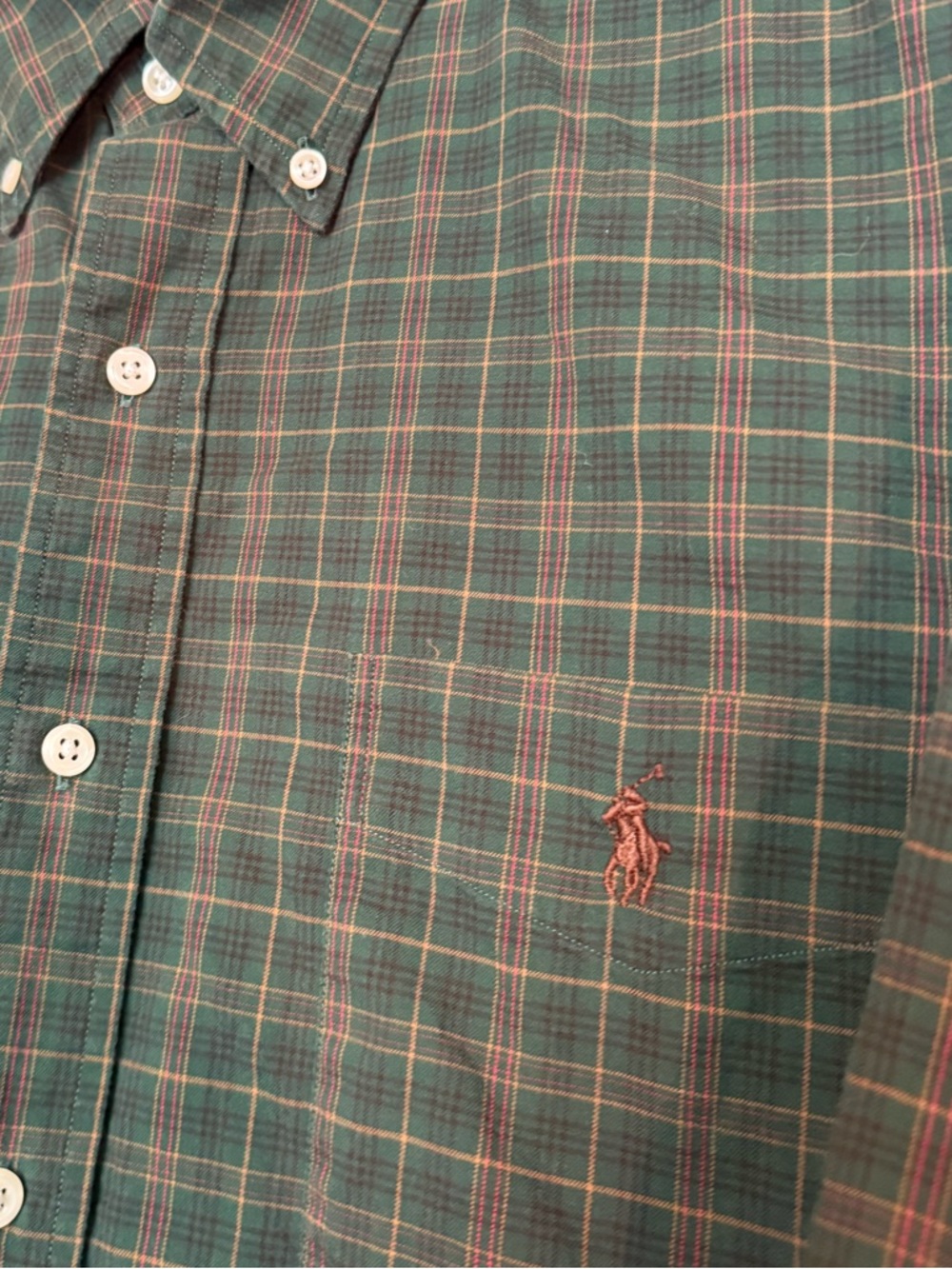Ralph Lauren Green Plaid Button-Down Shirt